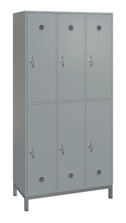 SBS-2233 šatní skříň 6-boxová, 1800x900x400 mm, kovové nohy, šedá